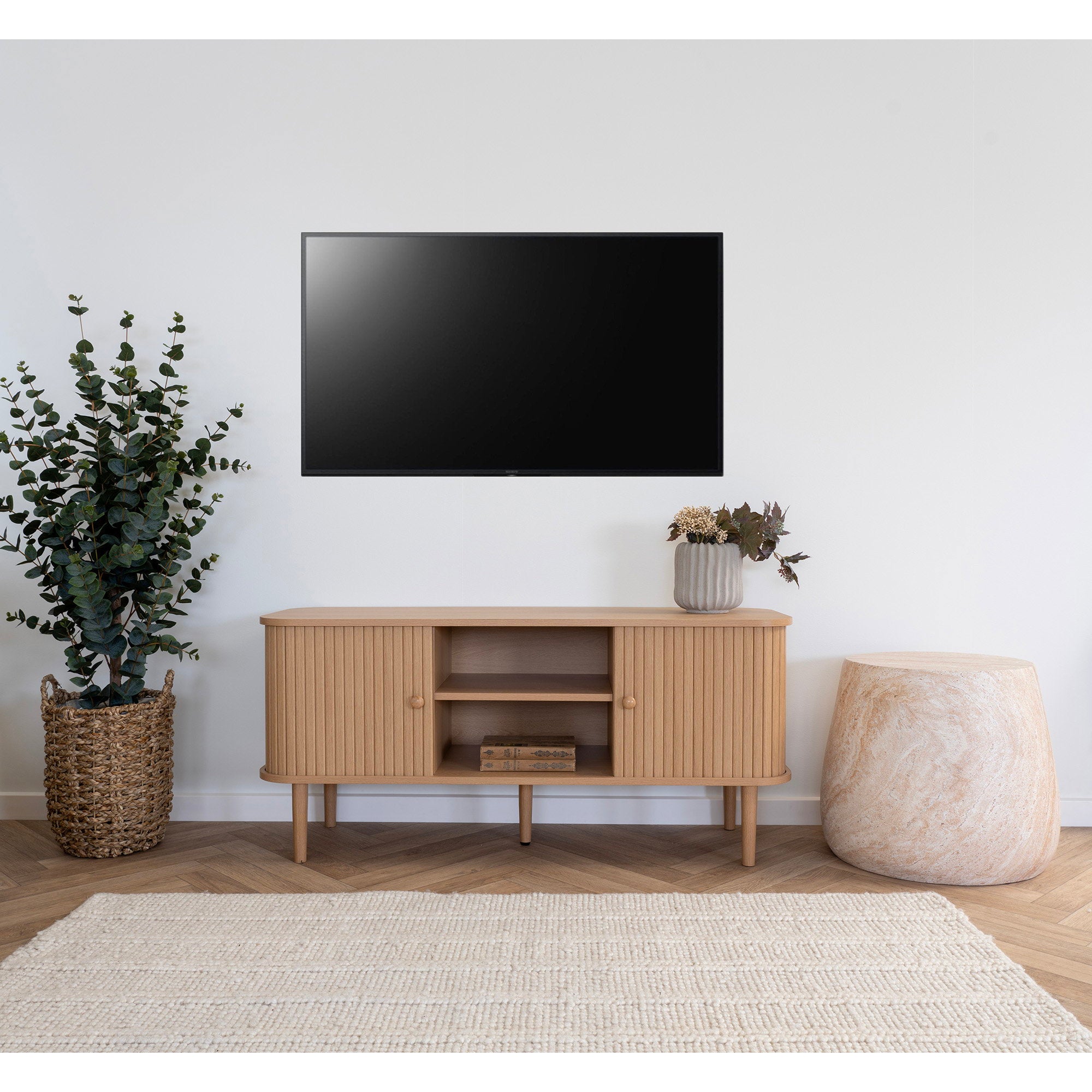 Nikko TV-meubel - Met 2 deuren, naturel 113x40x52 cm