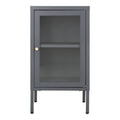 Dalby Kast - Kast met 1 glazen deur, staal, grijs 38x35x70 cm