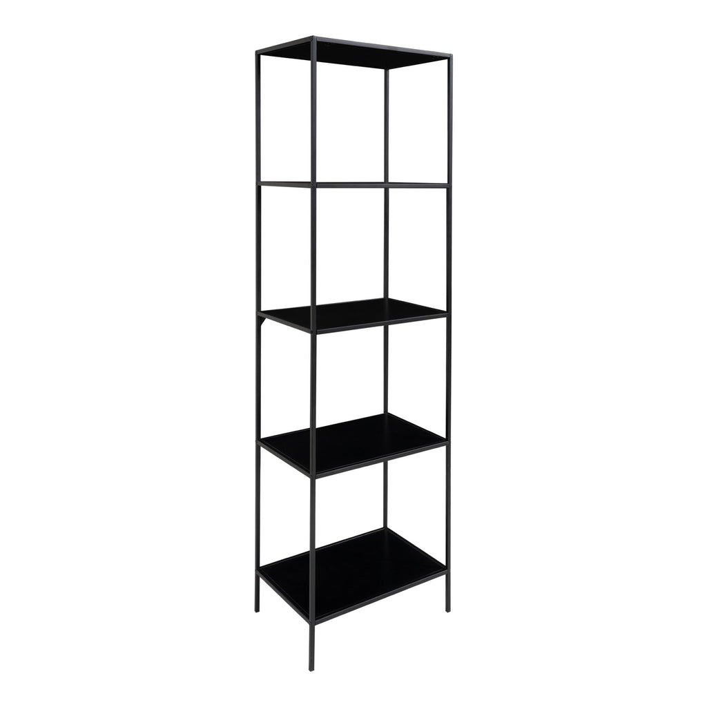 Vita Stellingkast - Met 5 planken, zwart, zwart frame 51x36x170 cm