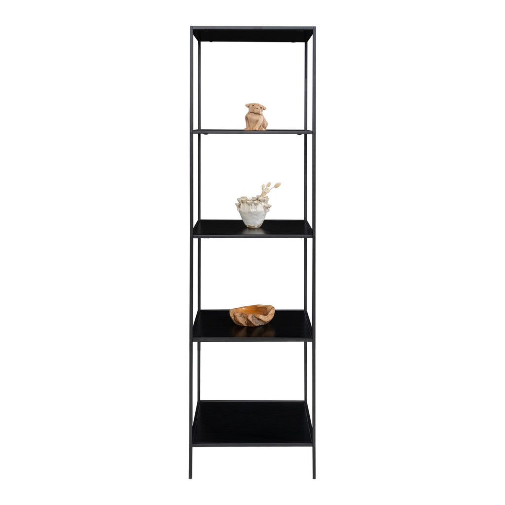 Vita Stellingkast - Met 5 planken, zwart, zwart frame 51x36x170 cm