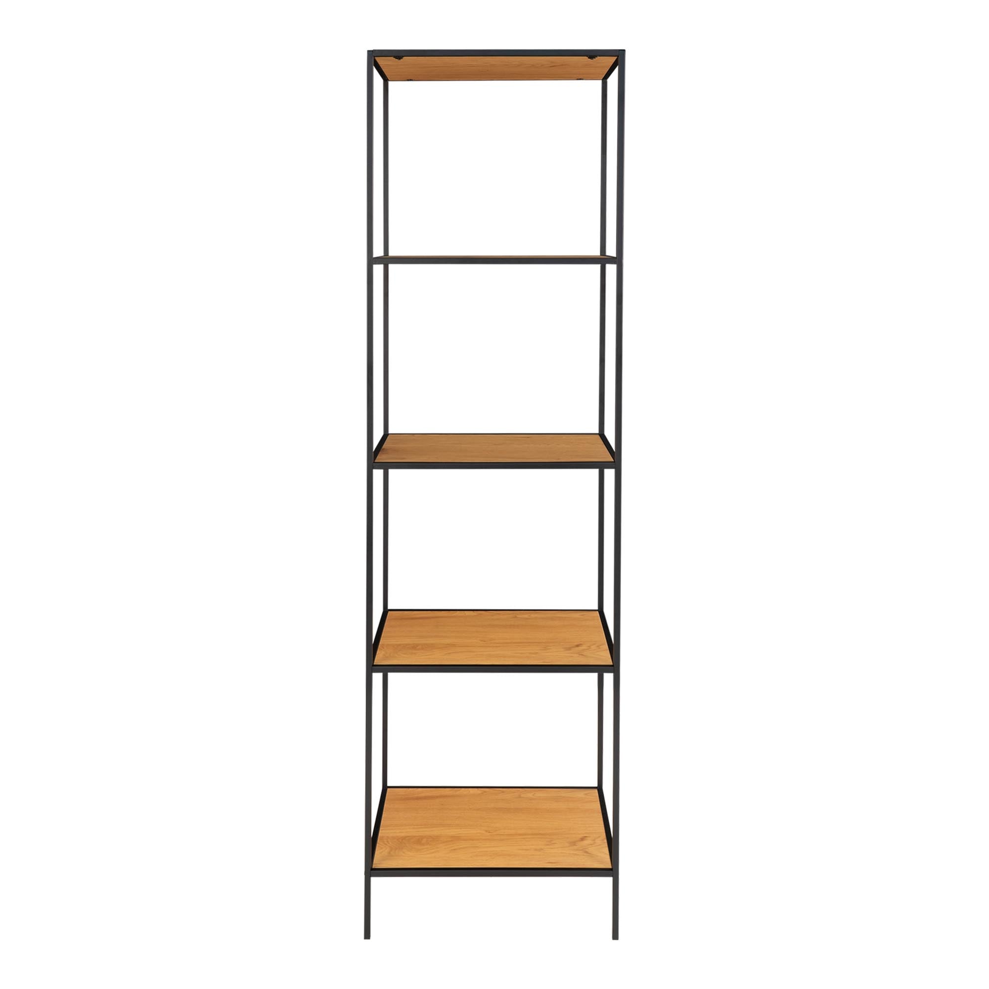 Vita Stellingkast - Met 5 planken, eikenlook, zwart frame 51x36x170 cm