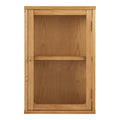 Zamora Wandkast - Hangende wandkast, eikenhout/eikenfineer/gehard glas, naturel 20x40x60 cm