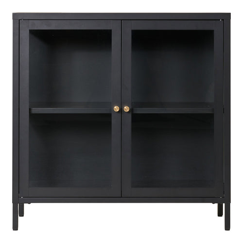 Dalby Kast - Kast met 2 glazen deuren, staal, zwart 80x35x80 cm - Noël Home