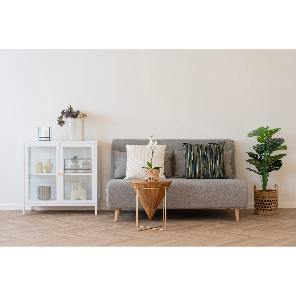 Dalby Kast - Kast met 2 glazen deuren, staal, wit 80x35x80 cm