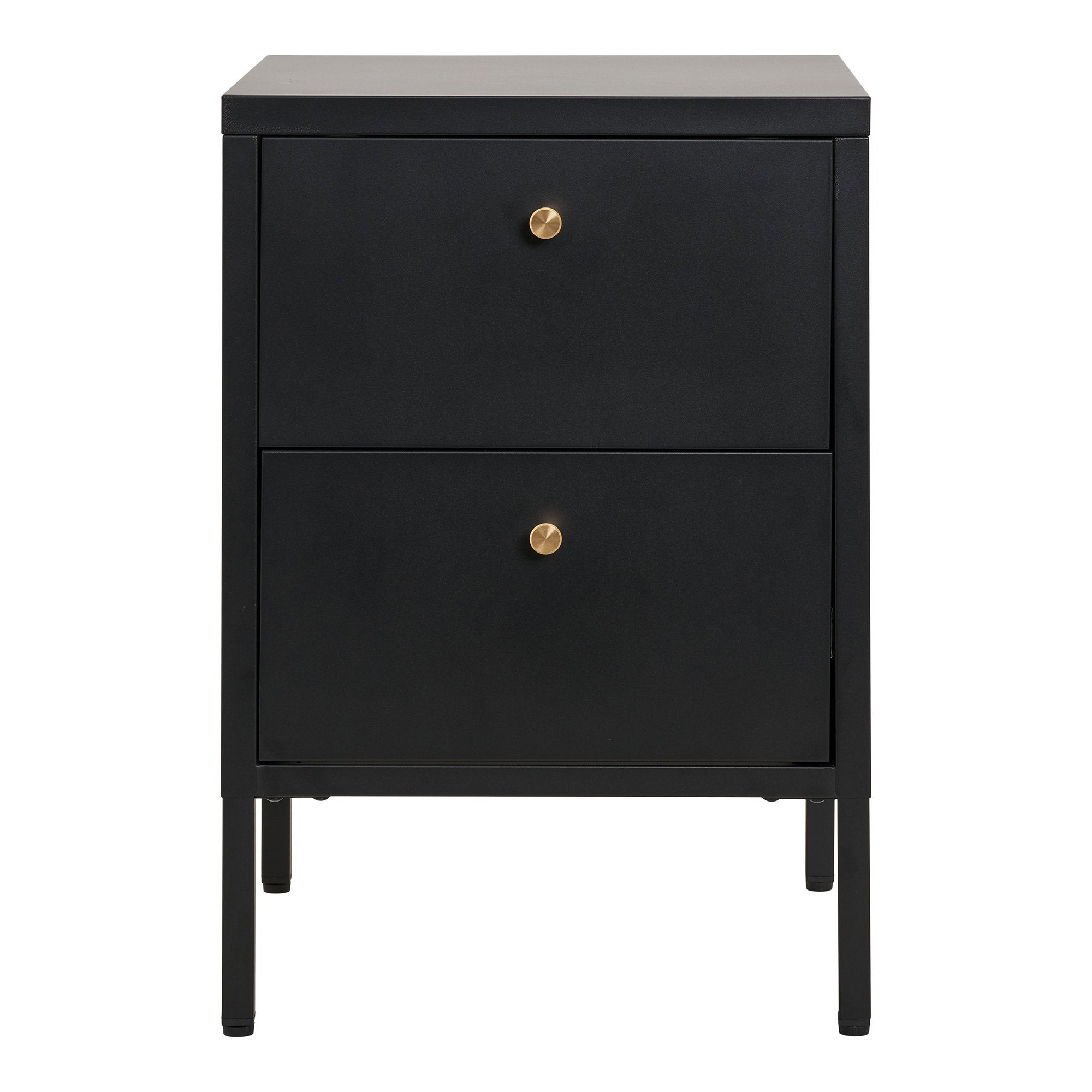 Dalby Ladenkast - 2 lades, staal, zwart 40x40x59,5 cm