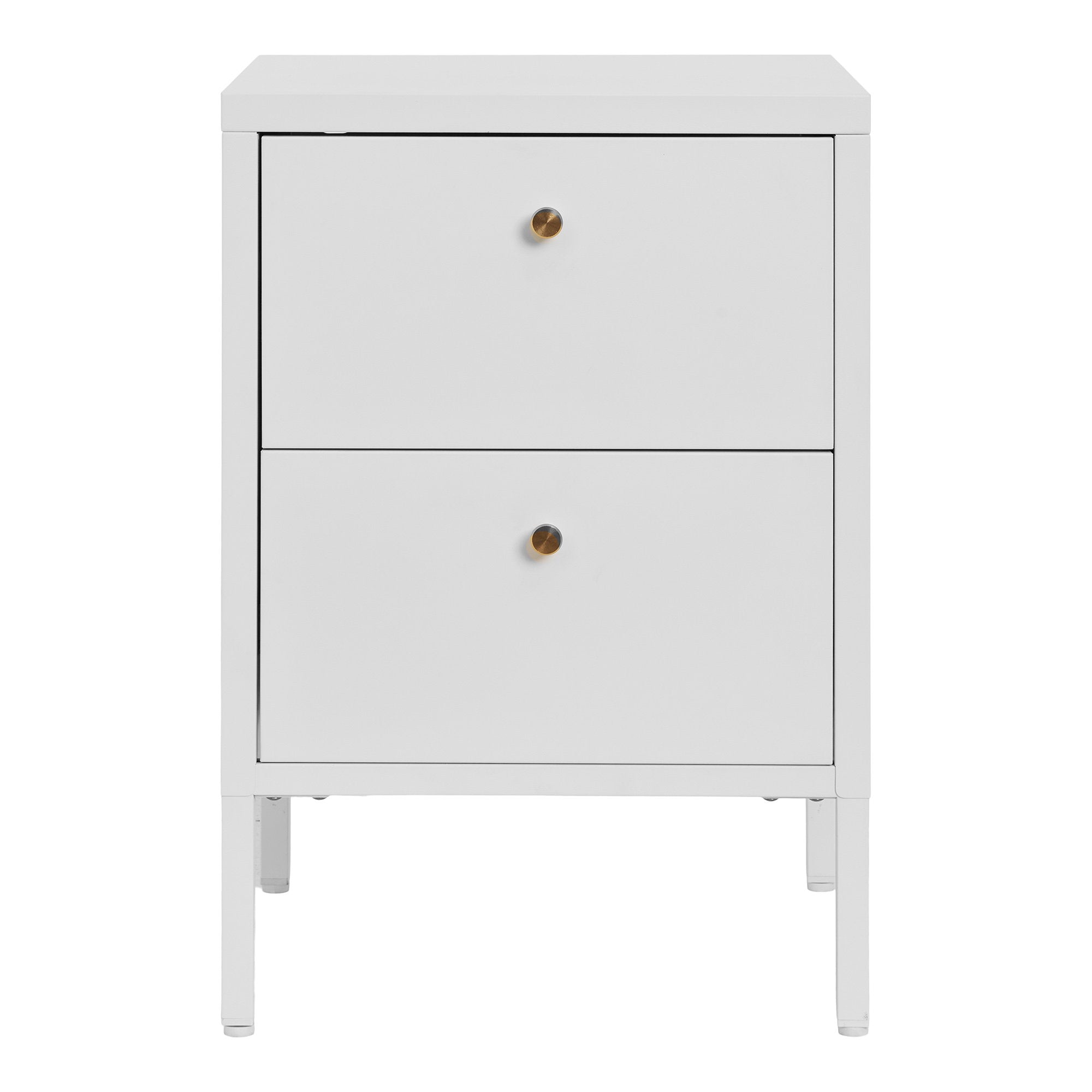 Dalby Ladenkast - 2 lades, staal, wit 40x40x59,5 cm