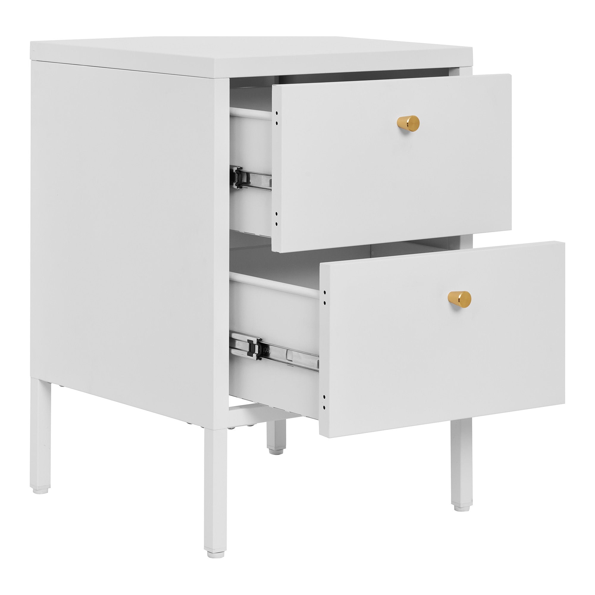 Dalby Ladenkast - 2 lades, staal, wit 40x40x59,5 cm