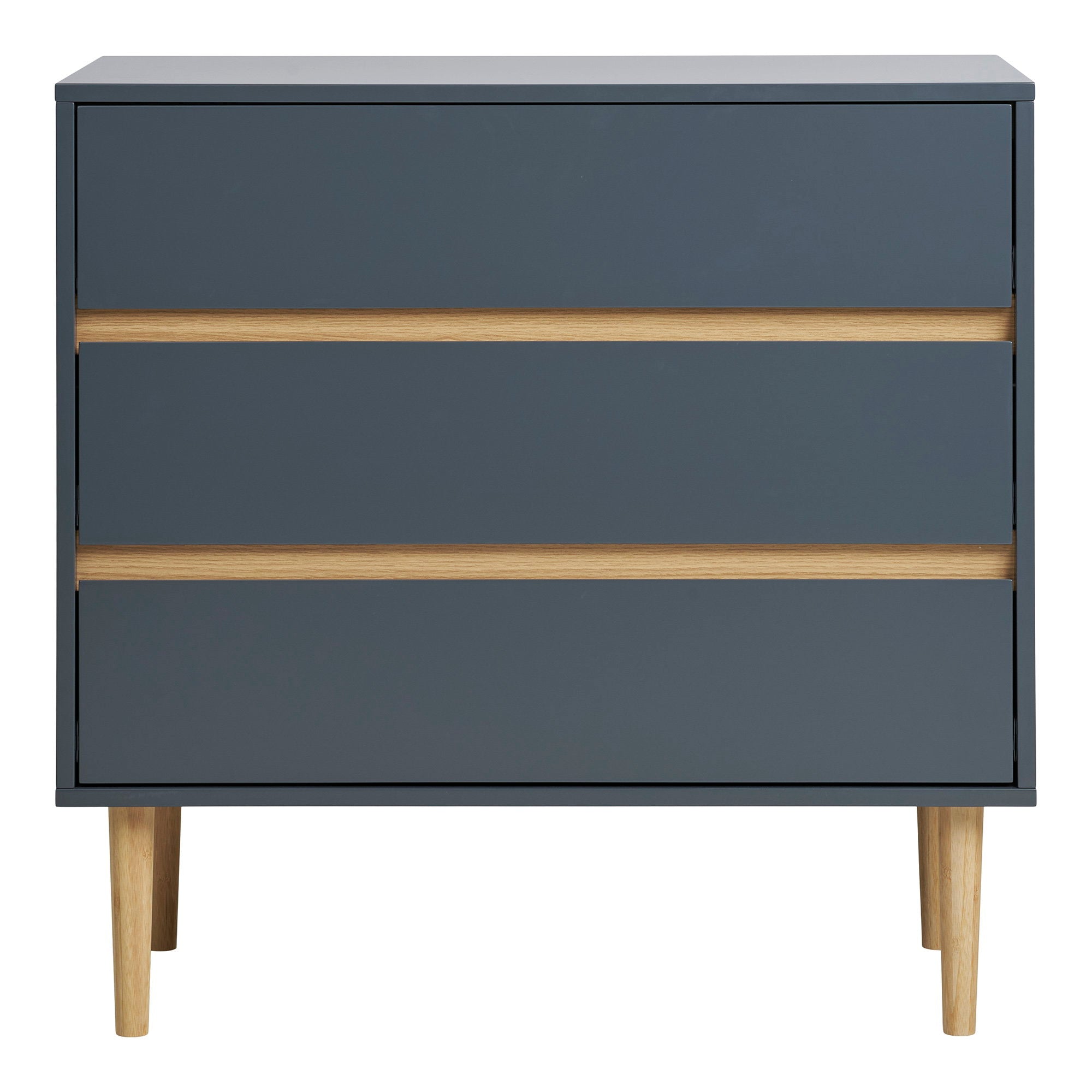 Bisley Ladenkast - 3 lades, gelakt hout, donkergrijs 80x40x80 cm