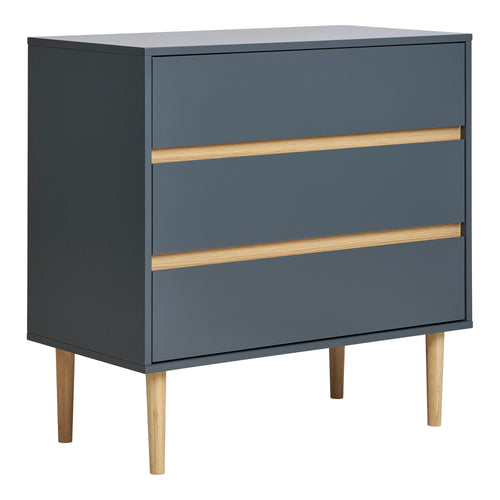 Bisley Ladenkast - 3 lades, gelakt hout, donkergrijs 80x40x80 cm - Noël Home
