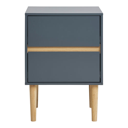 Bisley Bijzettafel - Bijzettafel van gelakt hout met 2 lades, donkergrijs 40x35x55 cm - Noël Home