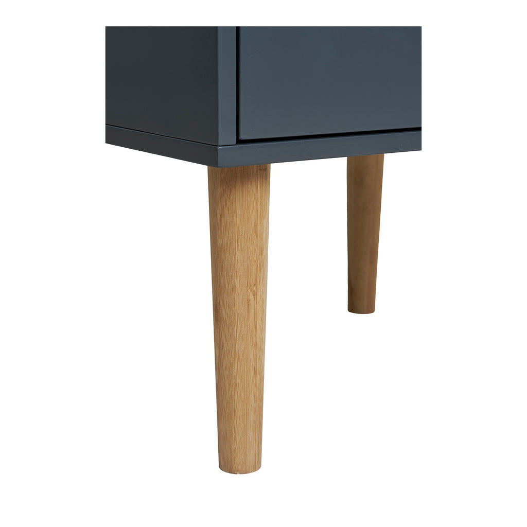 Bisley Bijzettafel - Bijzettafel van gelakt hout met 2 lades, donkergrijs 40x35x55 cm