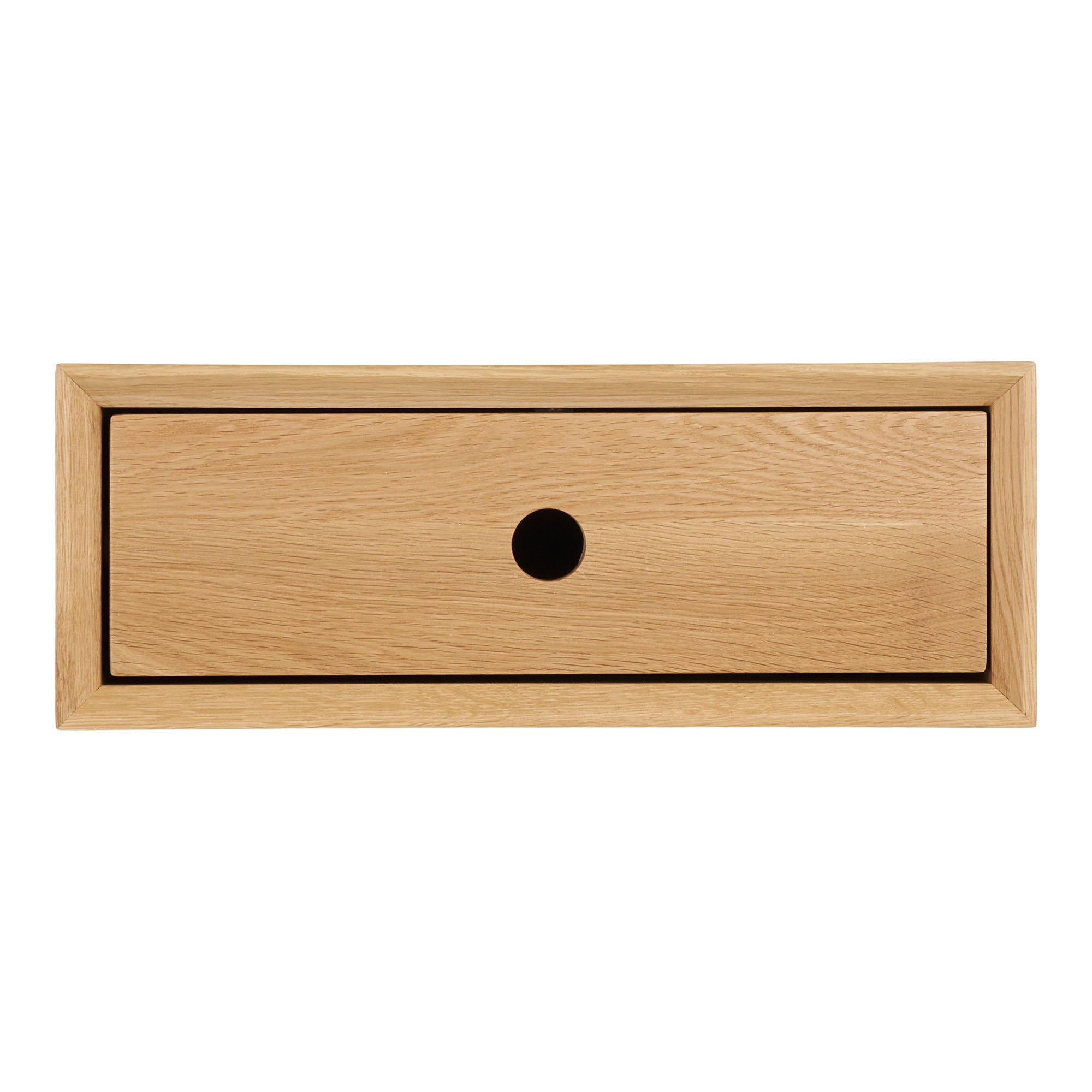 Luzern Wandkastje - Wandkastje, 1 lade, gelakt eikenhout, 40x25x15 cm