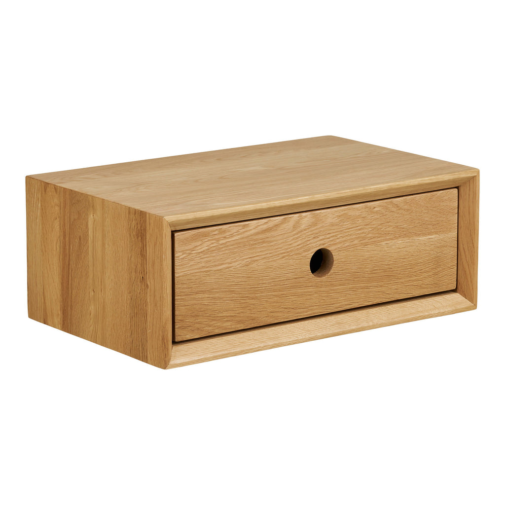 Luzern Wandkastje - Wandkastje, 1 lade, gelakt eikenhout, 40x25x15 cm