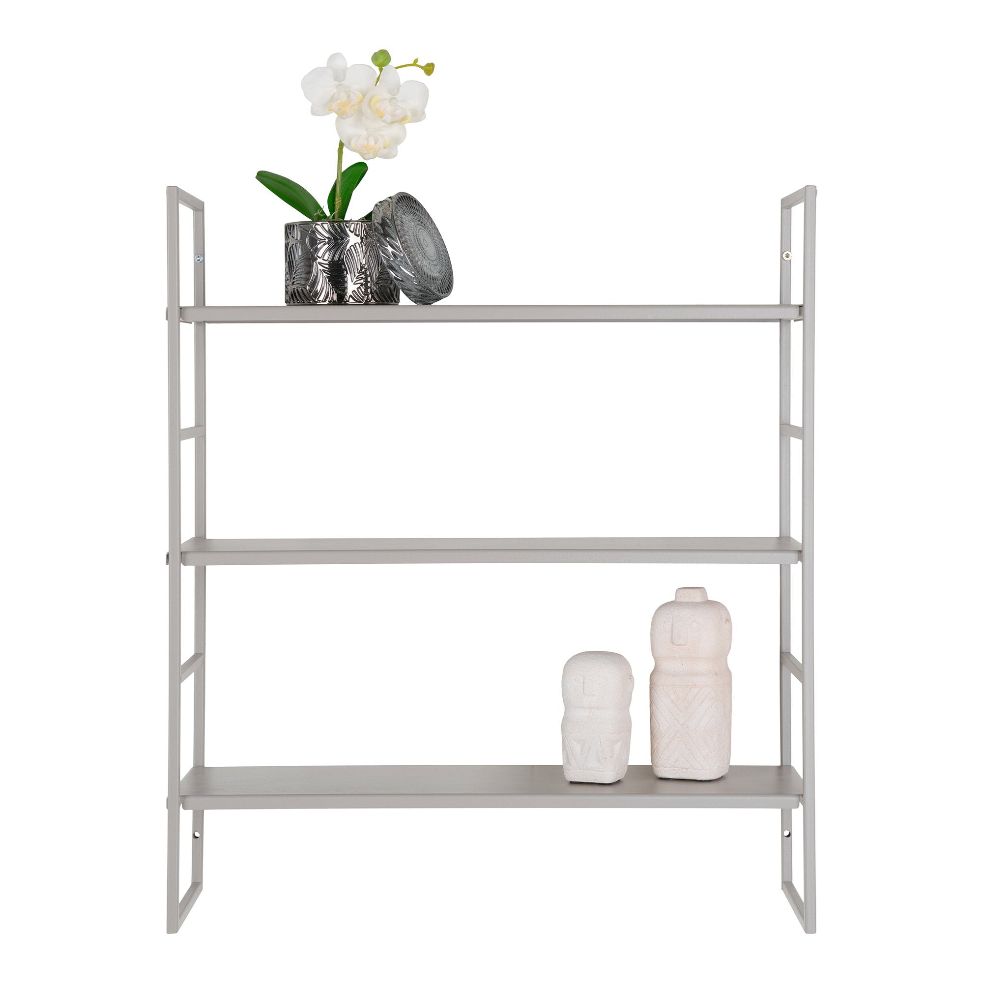 Beja Wandrek - Staal, grijs, 3 planken 48x17x55 cm