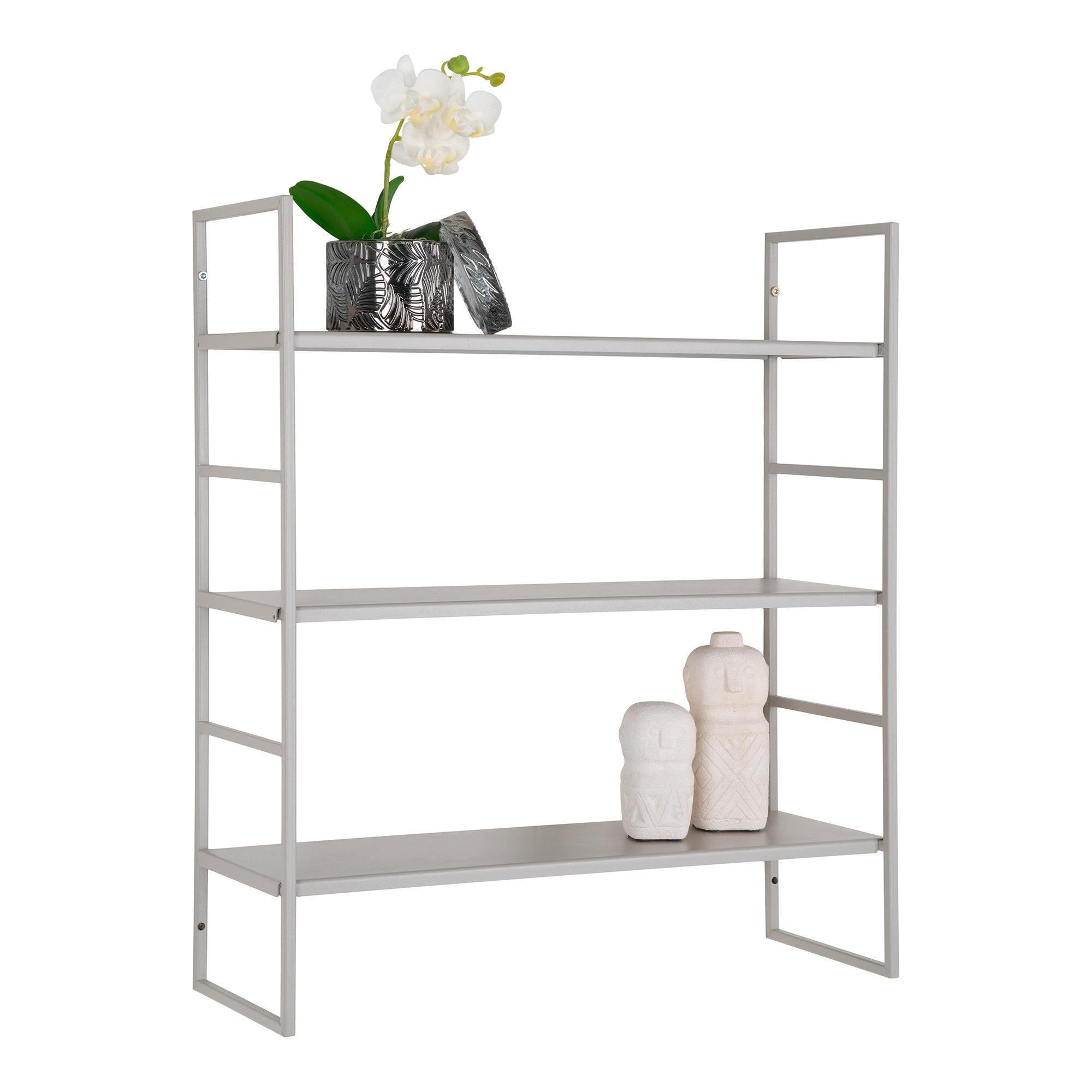 Beja Wandrek - Staal, grijs, 3 planken 48x17x55 cm