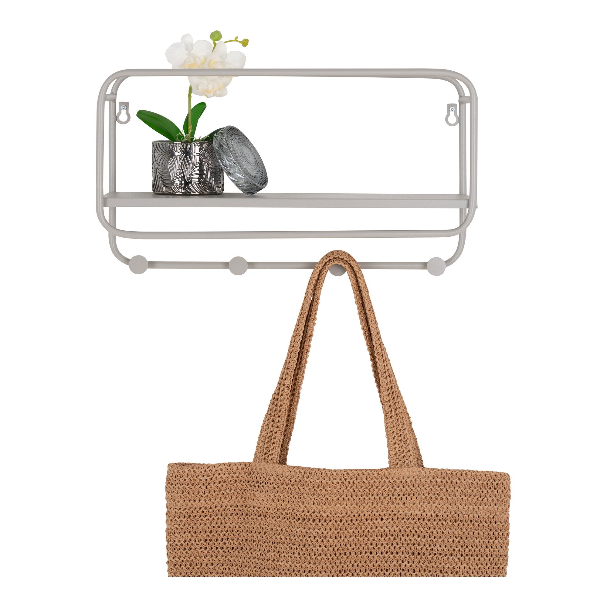 Feira Hoedenplank - Staal, grijs 45x15x25 cm