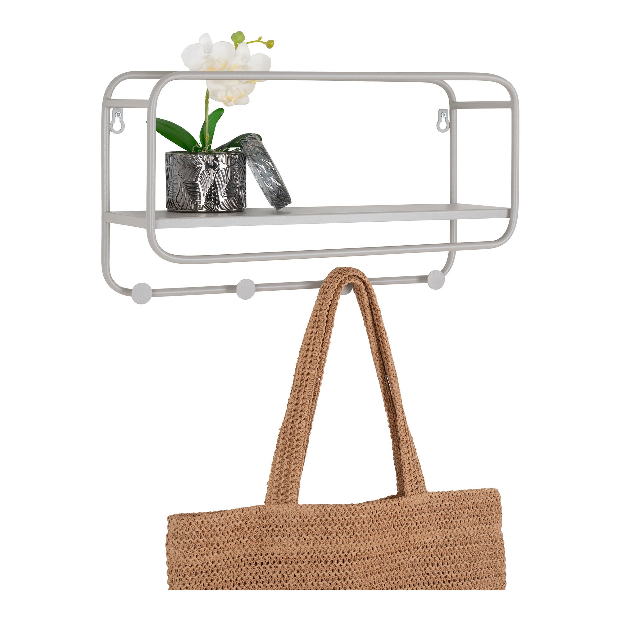Feira Hoedenplank - Staal, grijs 45x15x25 cm