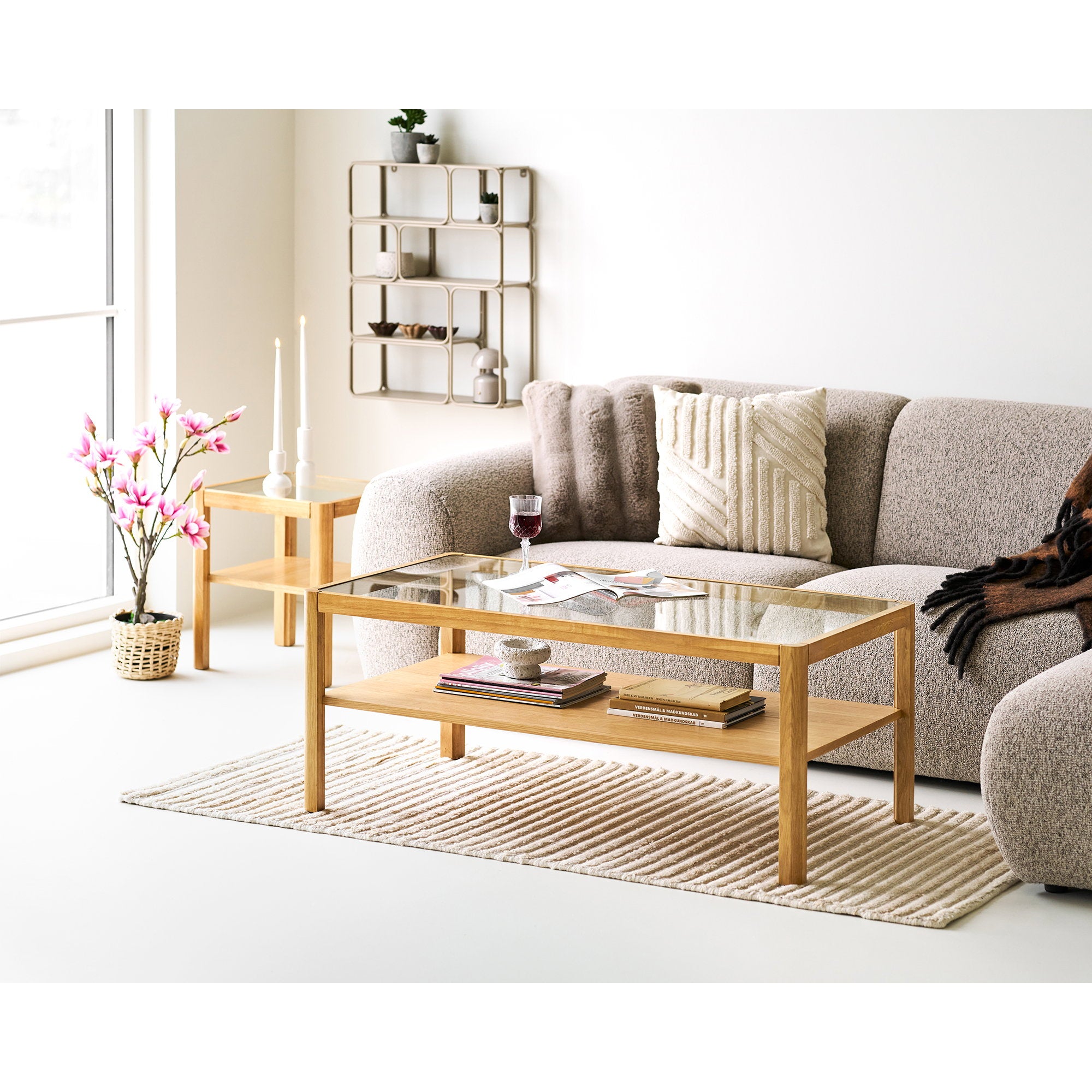 Lanciano Wandplank - Metaal, beige 48x18x64 cm