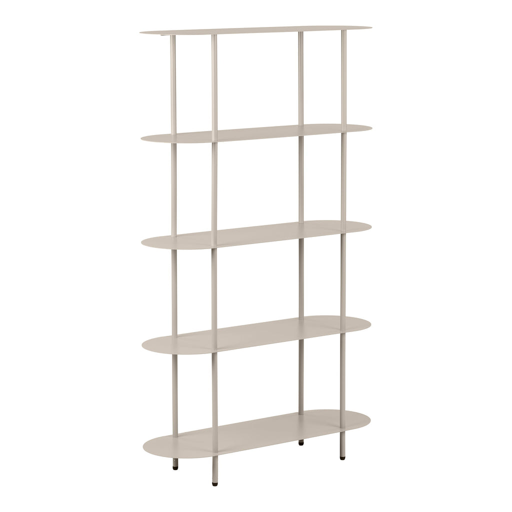 Rieti Boekenkast - 5 planken, metaal, zandkleurig 31x90x150 cm