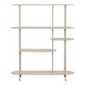 Rieti Boekenkast - 5 planken, asymmetrisch, metaal, zandkleurig 31x118x139 cm