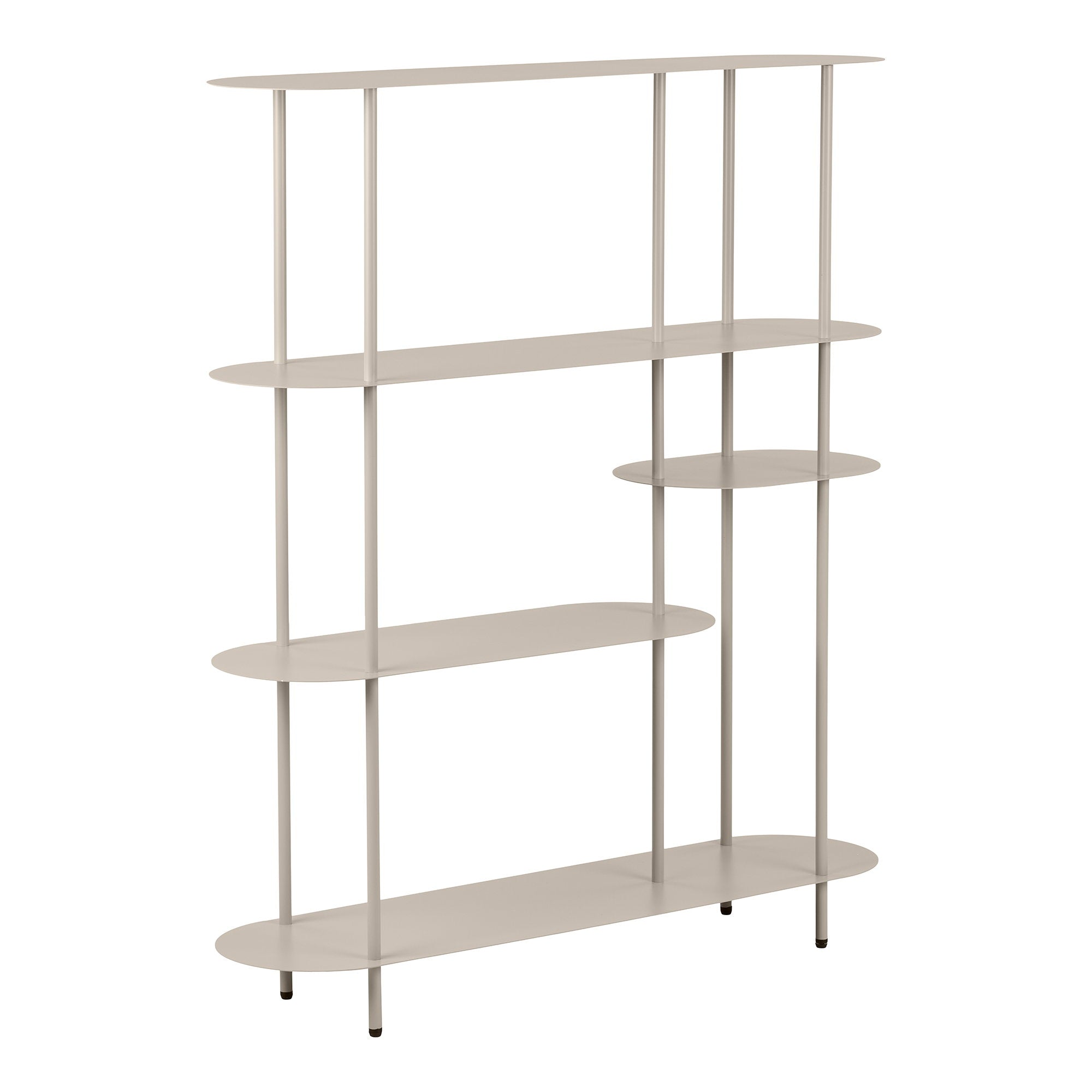 Rieti Boekenkast - 5 planken, asymmetrisch, metaal, zandkleurig 31x118x139 cm