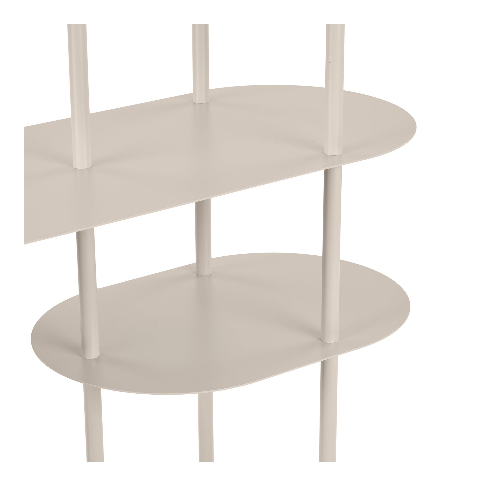 Rieti Boekenkast - 5 planken, asymmetrisch, metaal, zandkleurig 31x118x139 cm