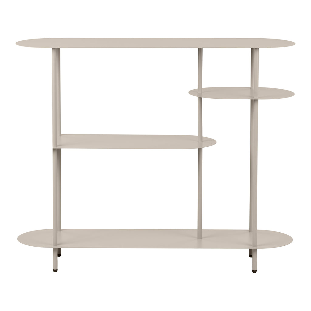 Rieti Boekenkast - 4 planken, metaal, zandkleurig 31x118x97 cm