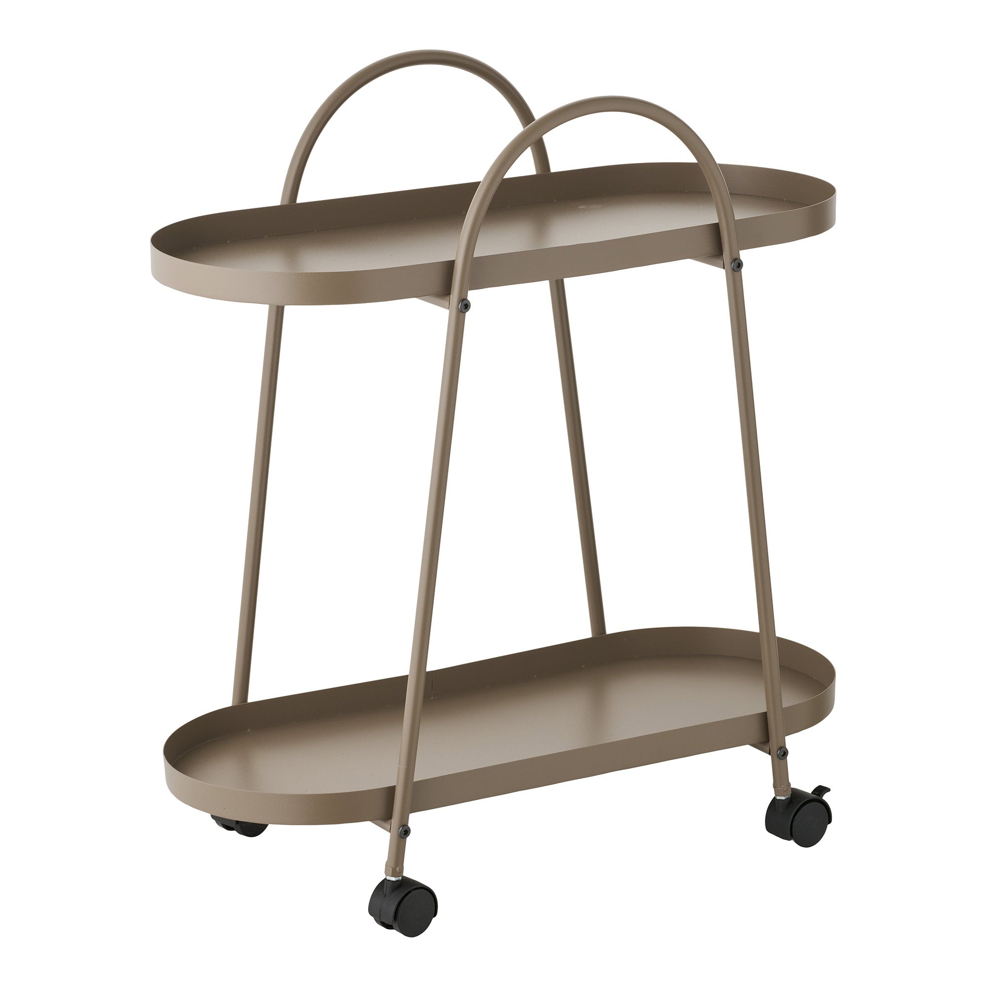 Empoli Bartrolley - 2 planken, staal, bruin 27,5x60x64 cm
