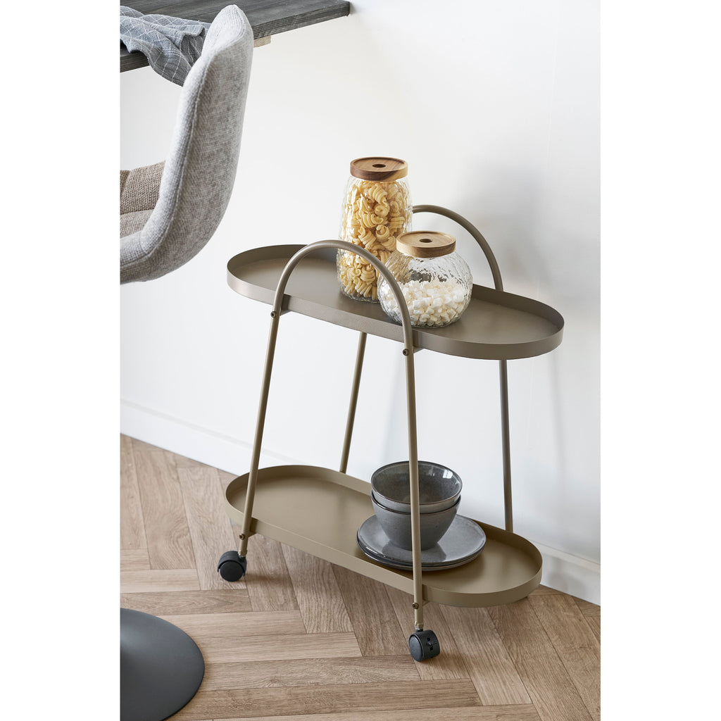 Empoli Bartrolley - 2 planken, staal, bruin 27,5x60x64 cm