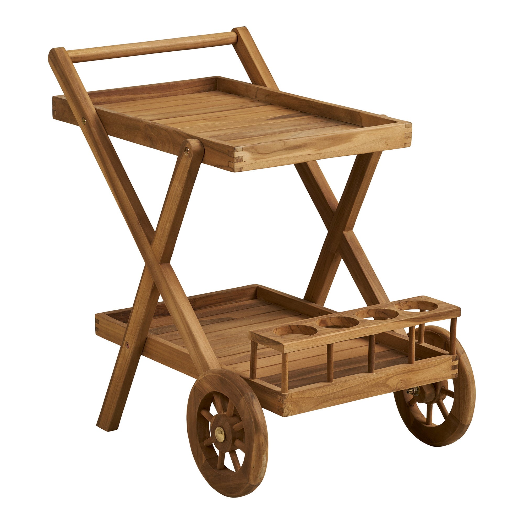 Pasaku Serveerwagen - Teak, naturel 86x50x81 cm
