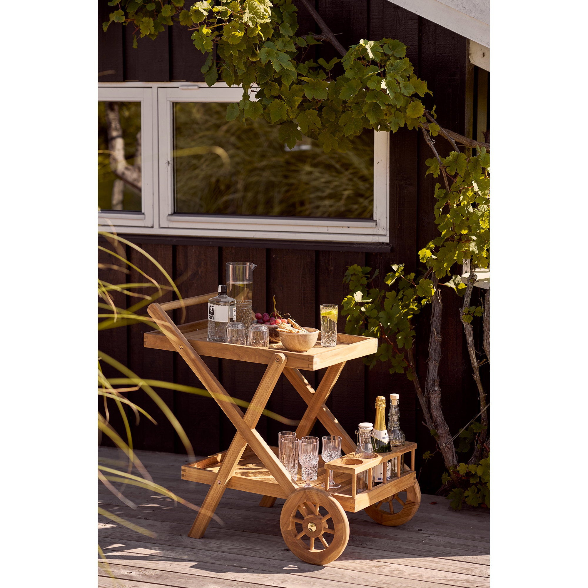 Pasaku Serveerwagen - Teak, naturel 86x50x81 cm
