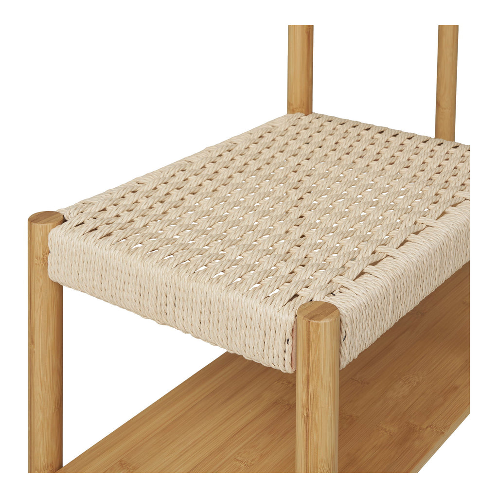 Ember Kledingrek - Met rotan bankje, bamboe, naturel 36x95x165 cm