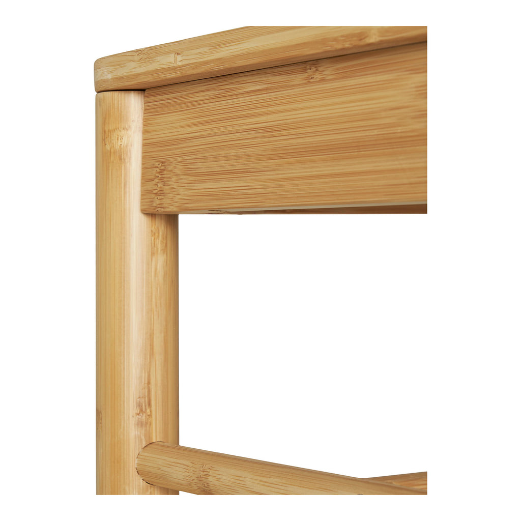 Ember Kledingrek - Met rotan bankje, bamboe, naturel 36x95x165 cm