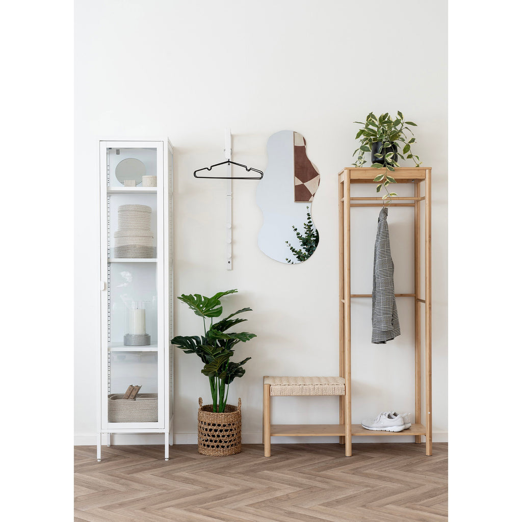 Ember Kledingrek - Met rotan bankje, bamboe, naturel 36x95x165 cm