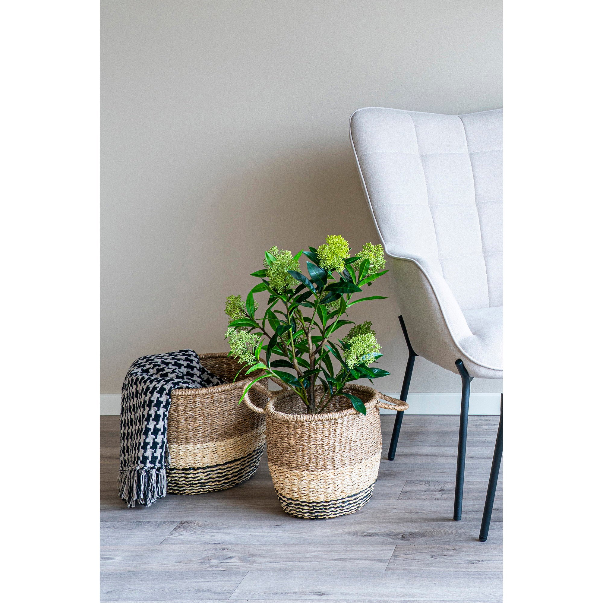 Side Plaid - Plaid, zwart/beige 130x180 cm