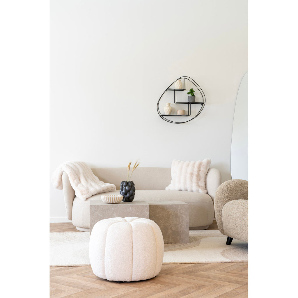 Galena Plaid - Plaid, imitatiebont, wit 130x180 cm