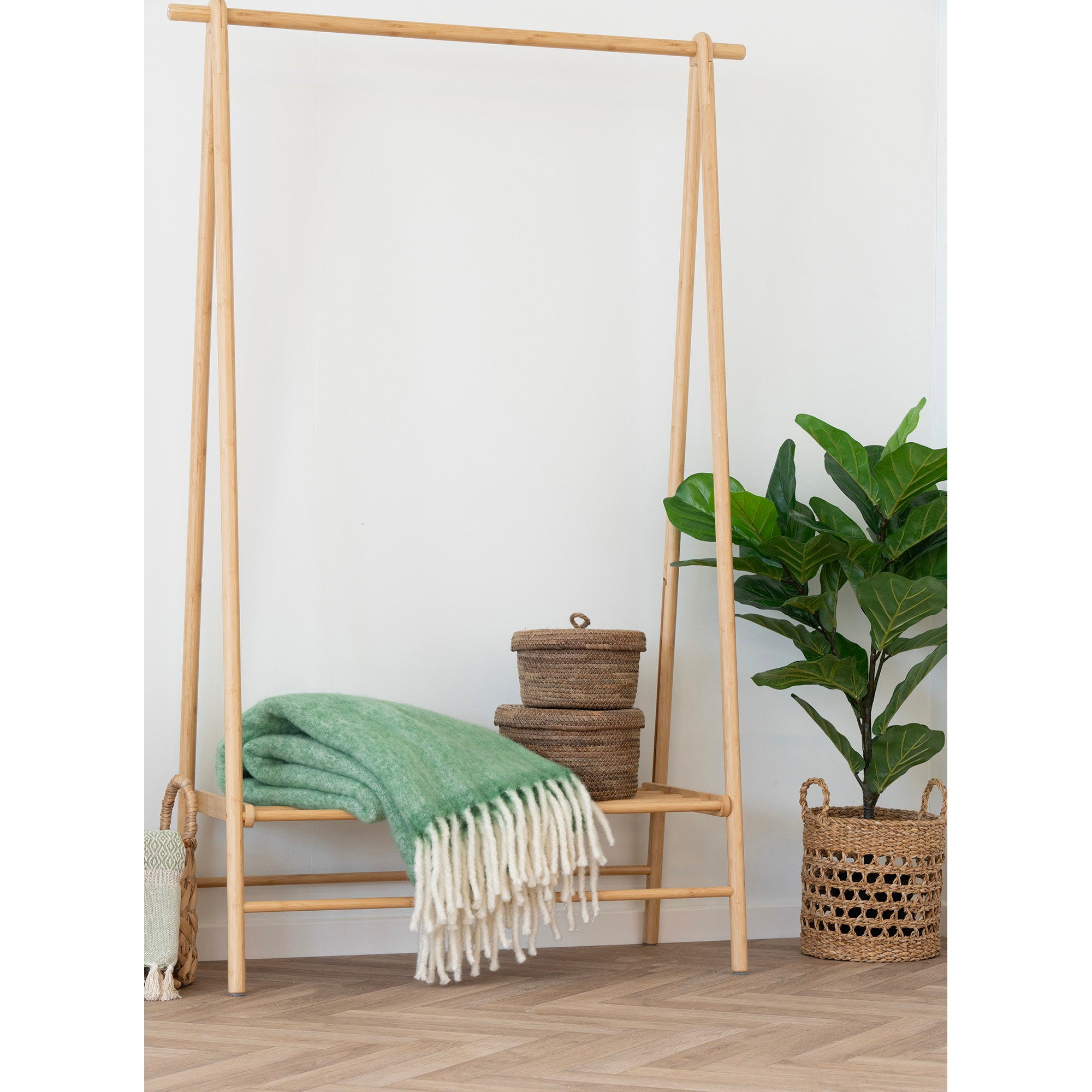 Carmel Plaid - Plaid, wolmix, groen 130x170 cm