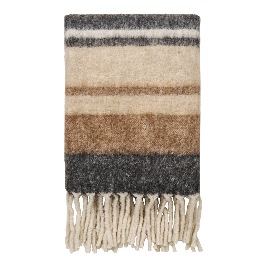 Carmel Plaid - Plaid, wolmix, zwart/bruin 130x170 cm