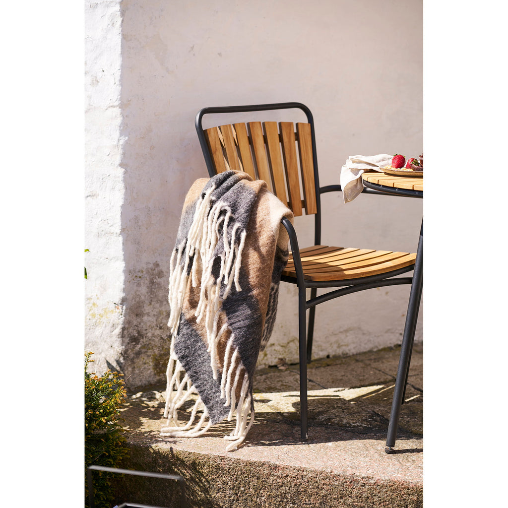 Carmel Plaid - Plaid, wolmix, zwart/bruin 130x170 cm