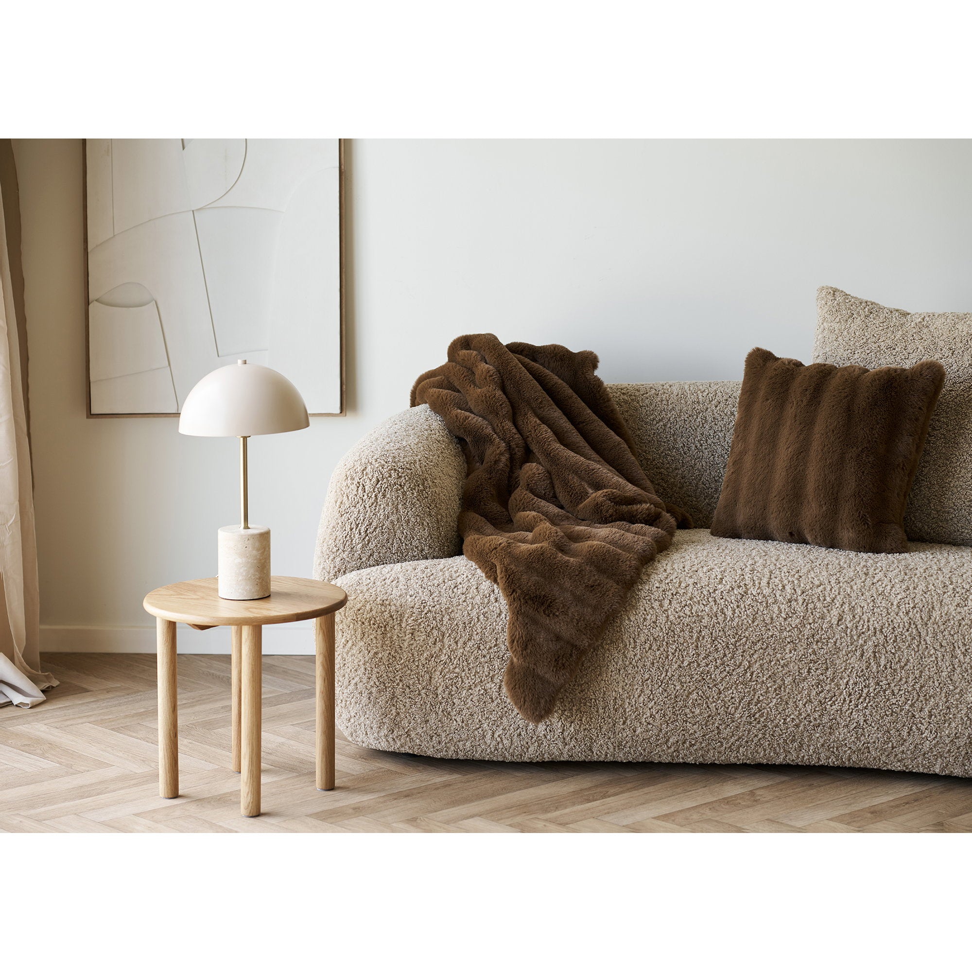 Galena Plaid - Plaid, imitatiebont, bruin 130x180 cm