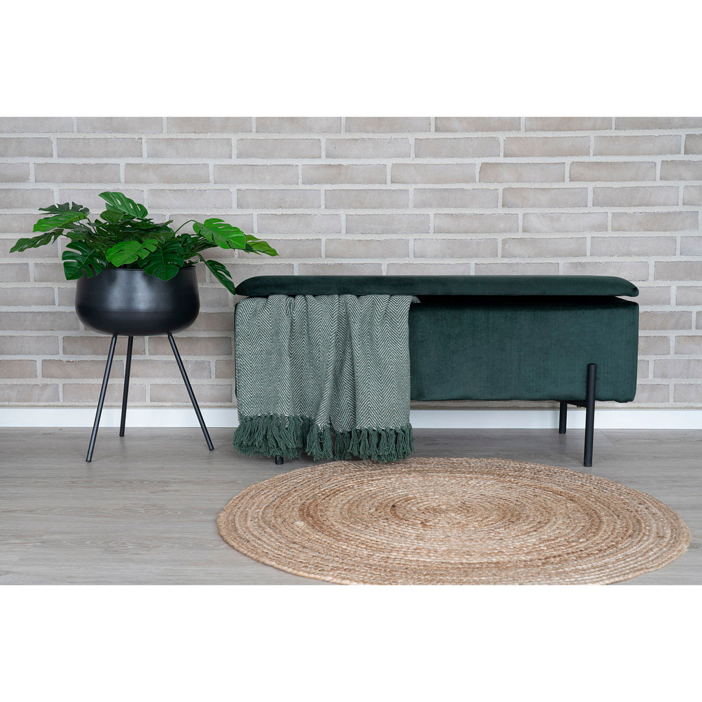 Bombay Vloerkleed - Gevlochten jute, naturel Ø90 cm
