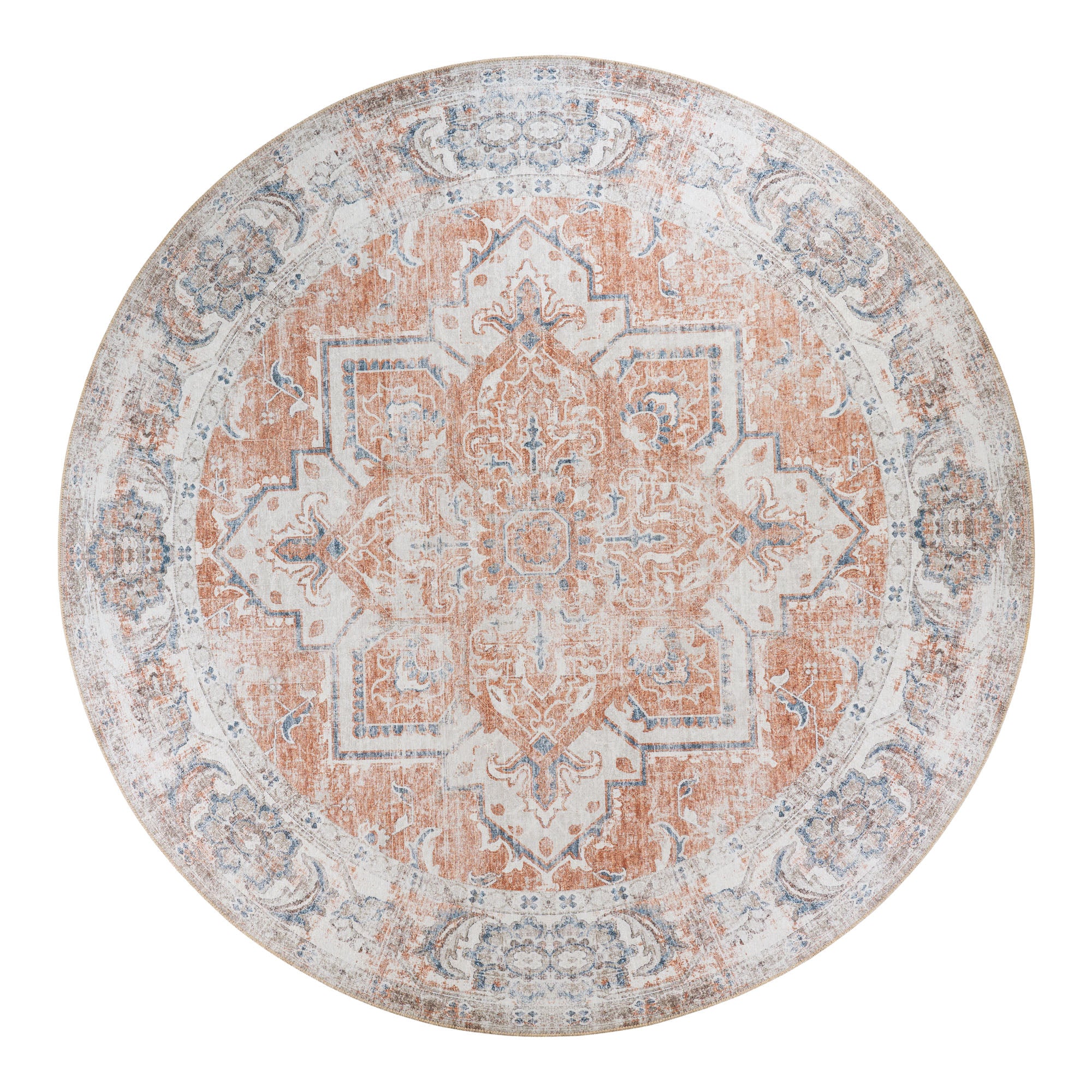 Havana Vloerkleed - Oranje/blauw Ø200 cm