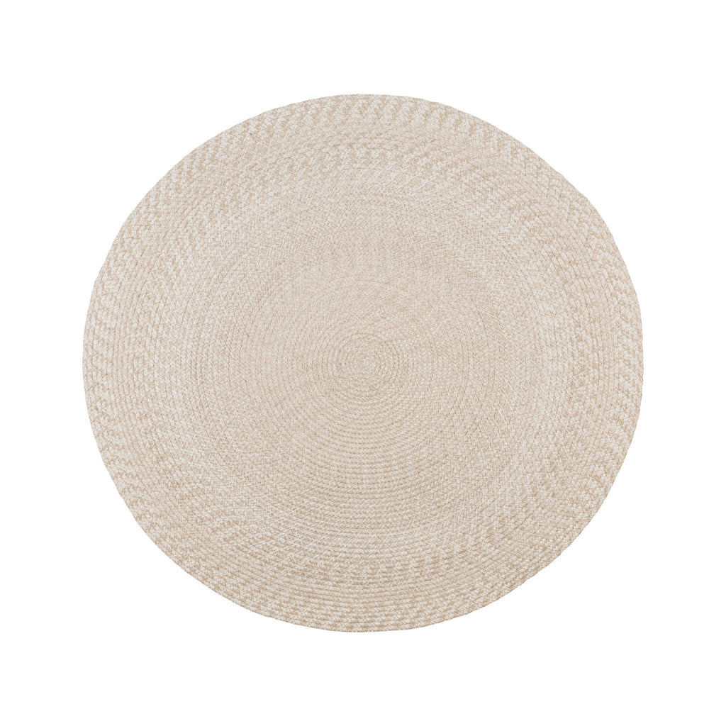 Menorca Vloerkleed - 100% gerecycled kunststof, zandkleurig Ø120 cm