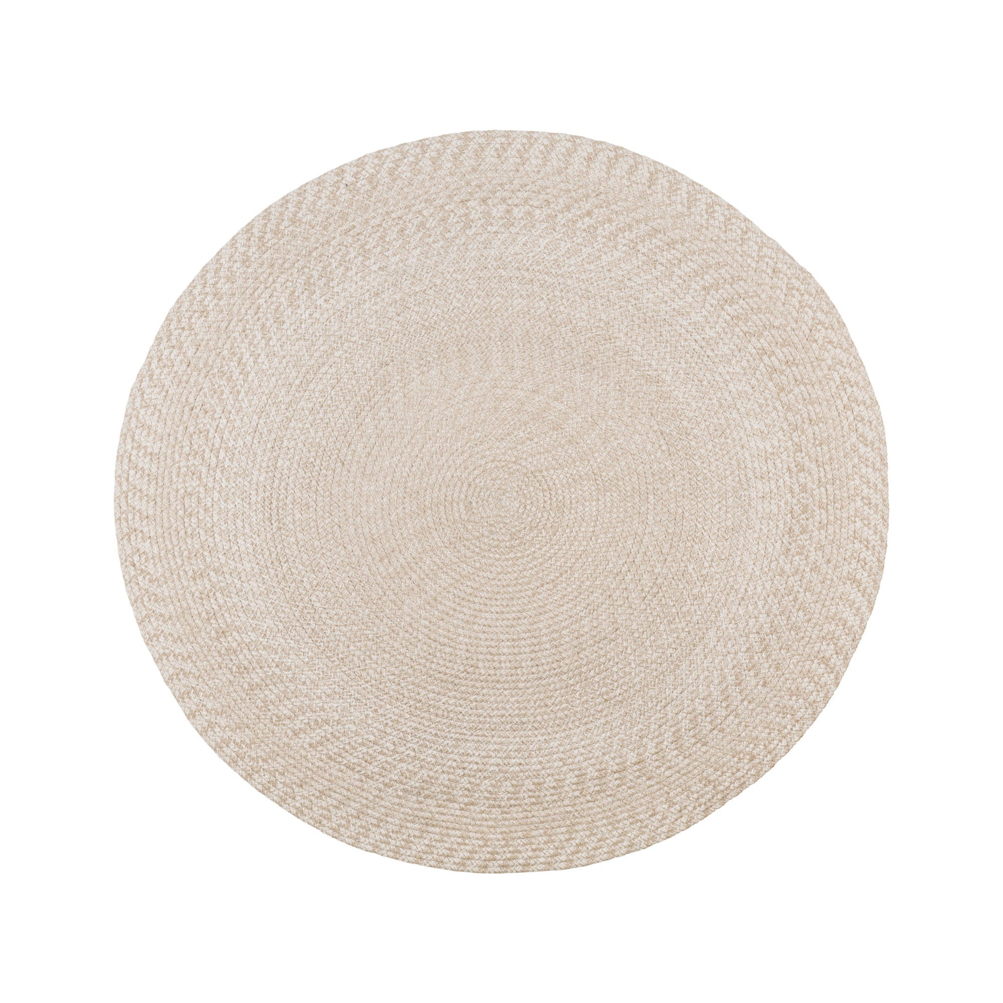 Menorca Vloerkleed - 100% gerecycled kunststof, zandkleurig Ø120 cm
