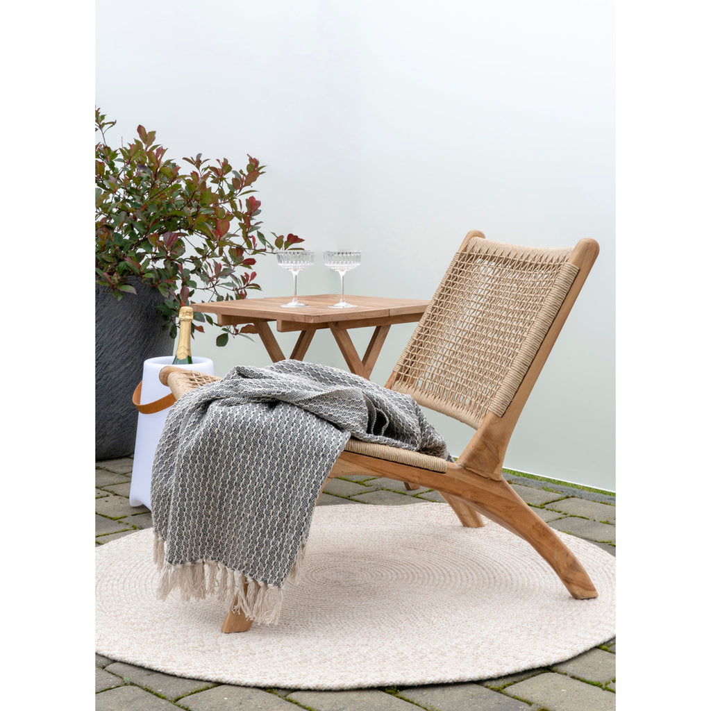Menorca Vloerkleed - 100% gerecycled kunststof, zandkleurig Ø120 cm