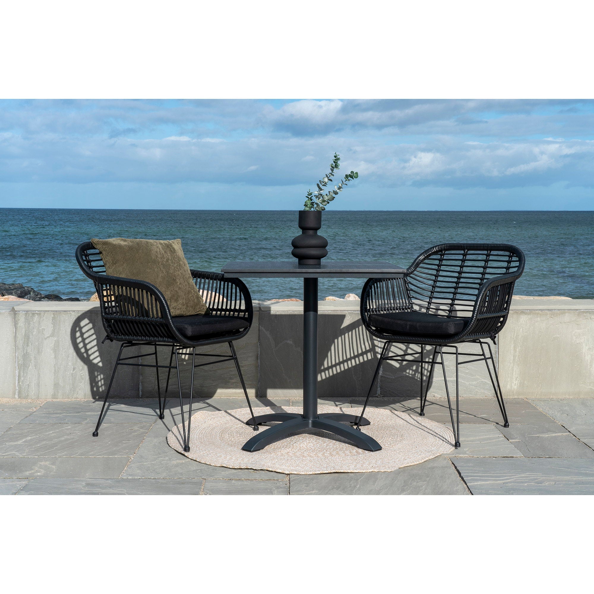 Menorca Vloerkleed - 100% gerecycled kunststof, zandkleurig Ø120 cm