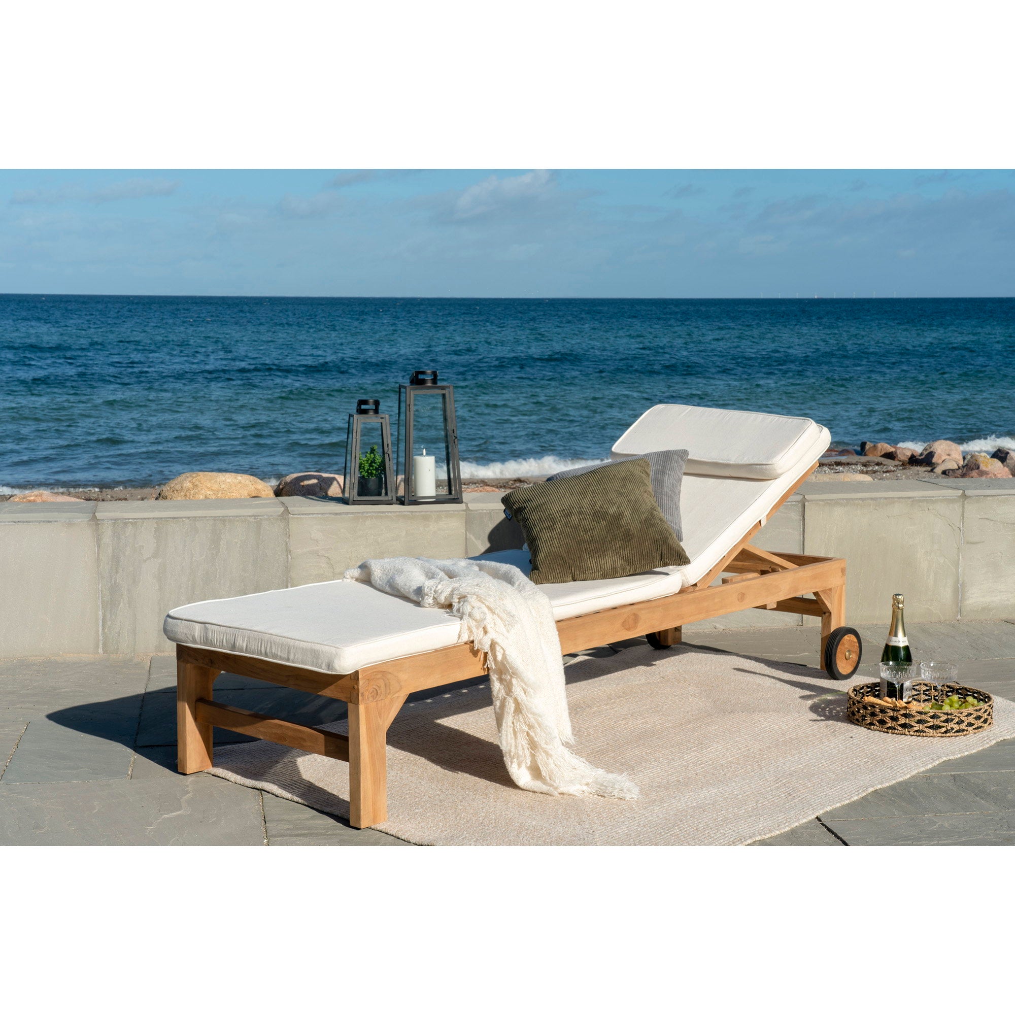 Menorca Vloerkleed - 100% gerecycled kunststof, zandkleurig 140x200 cm