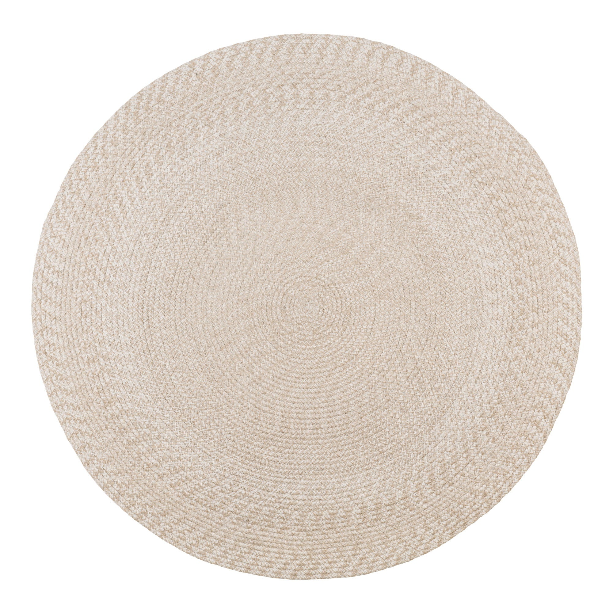 Menorca Vloerkleed - 100% gerecycled kunststof, zandkleurig Ø180 cm
