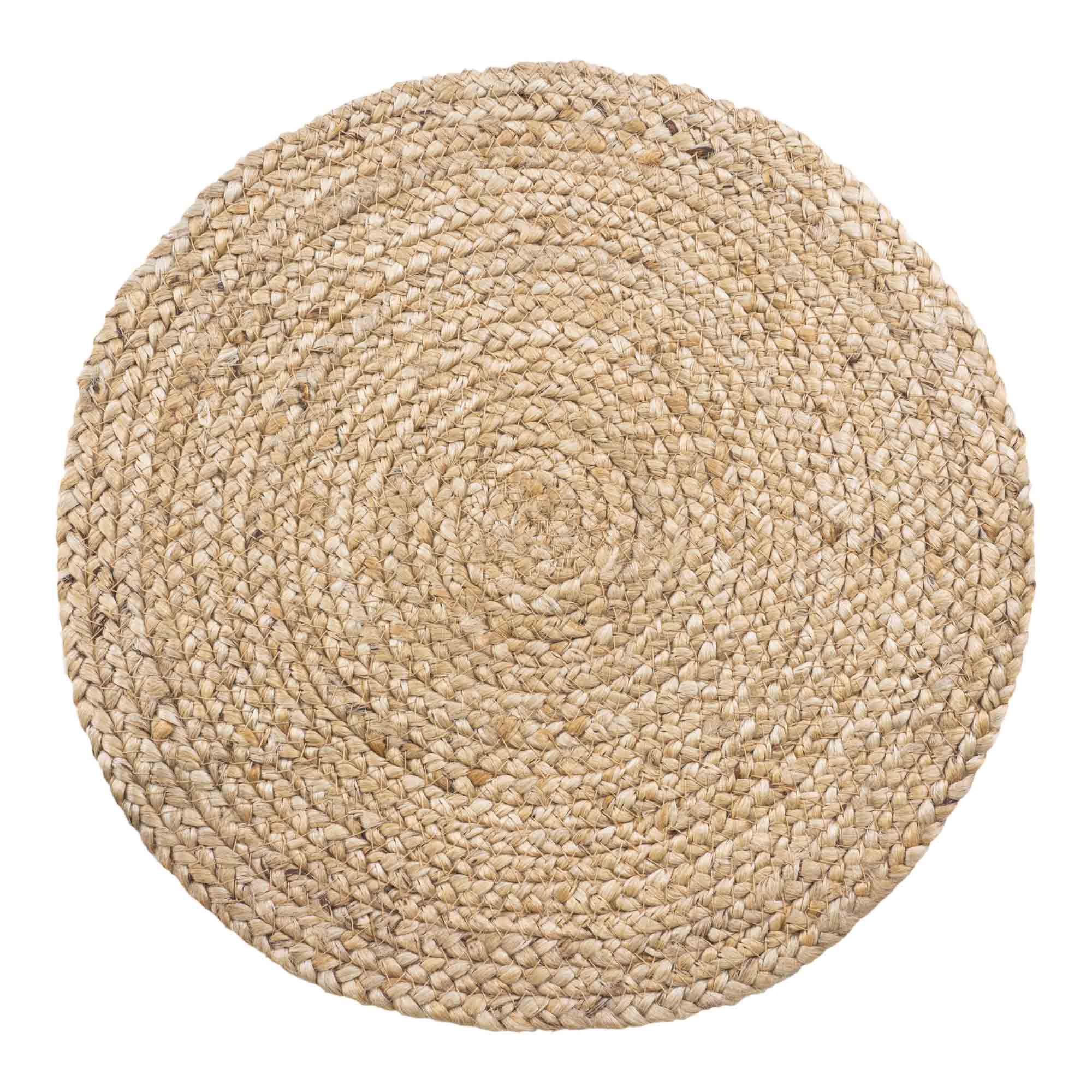 Bombay Placemats - Gevlochten jute, naturel Ø38 cm (set van 4)
