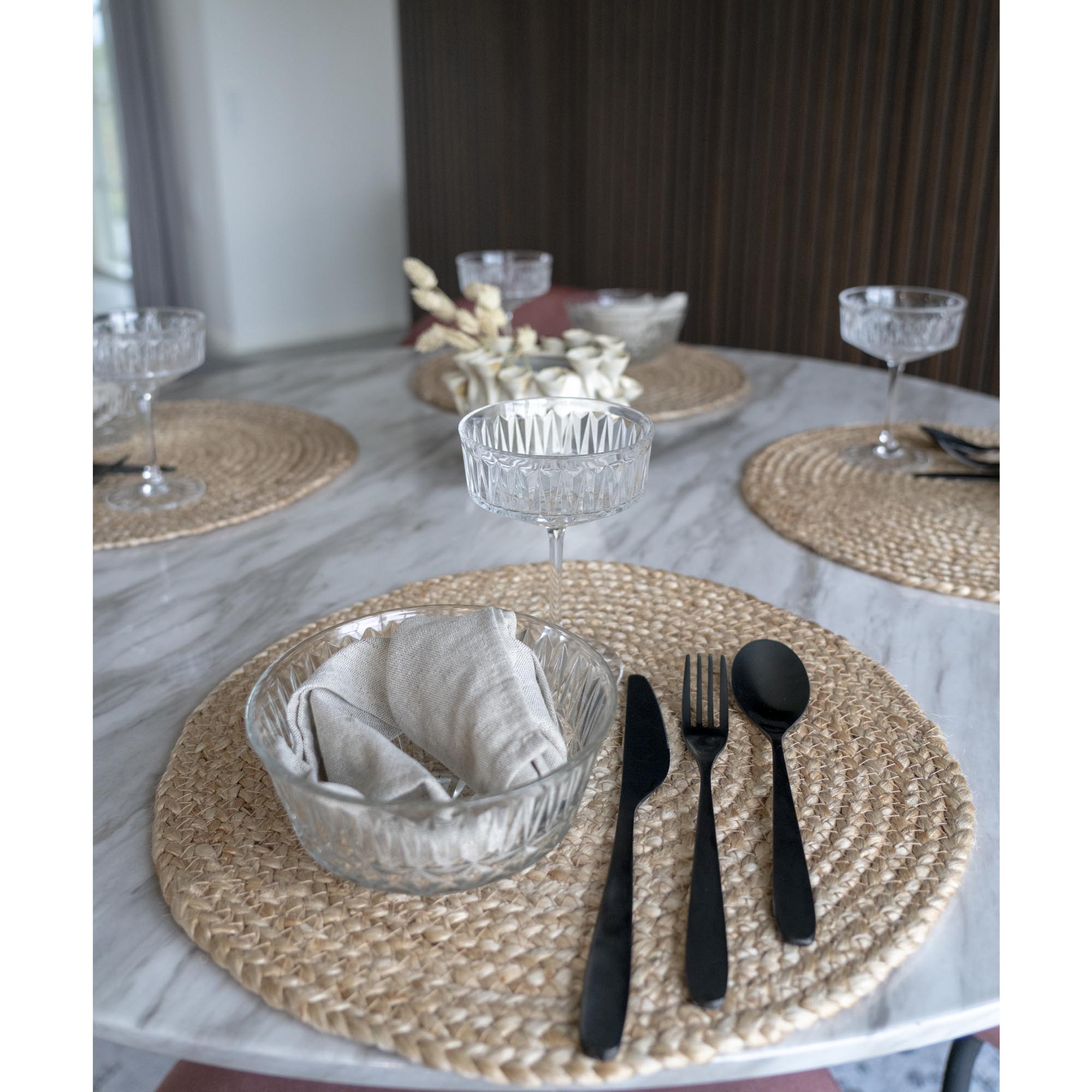 Bombay Placemats - Gevlochten jute, naturel Ø38 cm (set van 4)